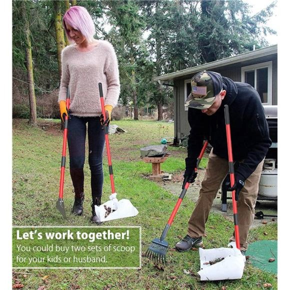 Larger Pooper Scooper - Tray Set with Long Handle for Large Small and Multi Dogs - Picture 6 of 7